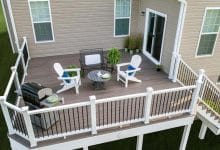 trex decking enhance naturals rocky harbor railing lighting furniture aerial drone angle aspect ratio 384 216