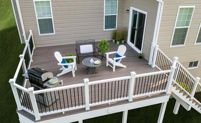trex decking enhance naturals rocky harbor railing lighting furniture aerial drone angle aspect ratio 384 216
